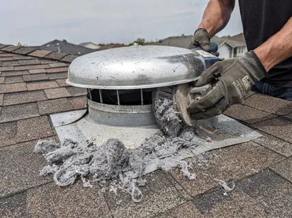 Cleaning Dryer Vent On Roof in Parma