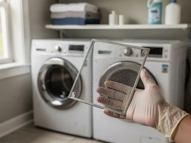 Parma Dryer Vent Cleaning specialist performing detailed lint trap cleaning service in Parma